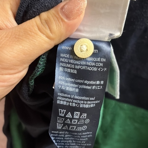 Men’s Tommy Hilfiger, golf shirt, size medium, navy blue, green, short sleeve - Picture 4 of 6